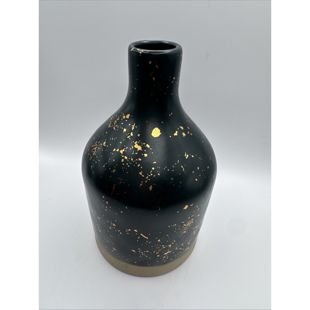 Hearth & Hand Magnolia Vase Deep Teal & Gold Flecks Modern Farmhouse Decor Fall - Picture 5 of 7
